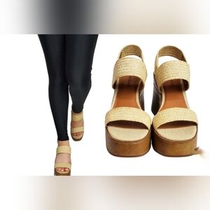 Lucky Brand Delukah Platform Wedge Slingback Sandal, Size 8.5